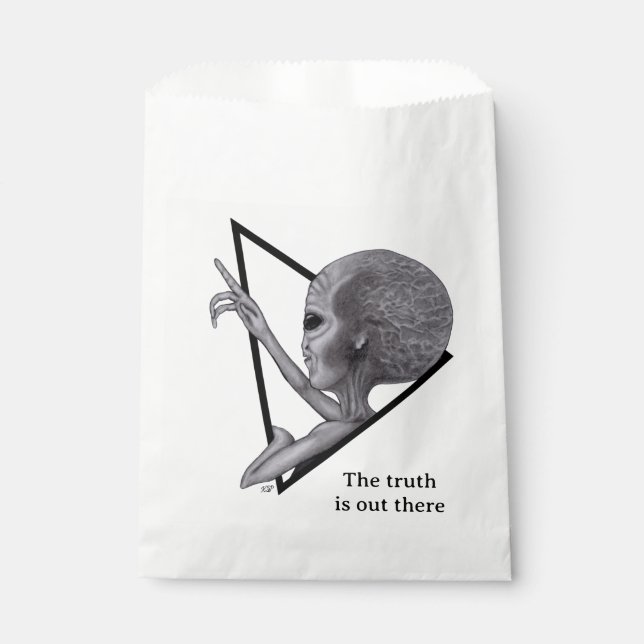 Grey Alien, the truth is out there Favor Bag (Front)
