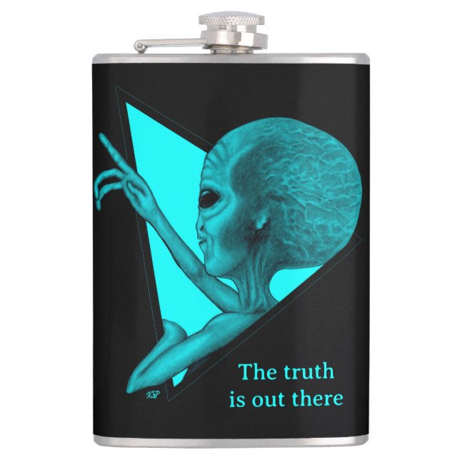 Grey Alien, the truth is out there Flask (Front)