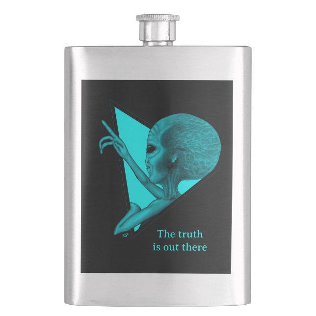 Grey Alien, the truth is out there Flask (Front)