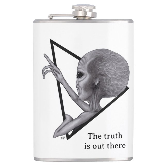 Grey Alien, the truth is out there Flask (Front)