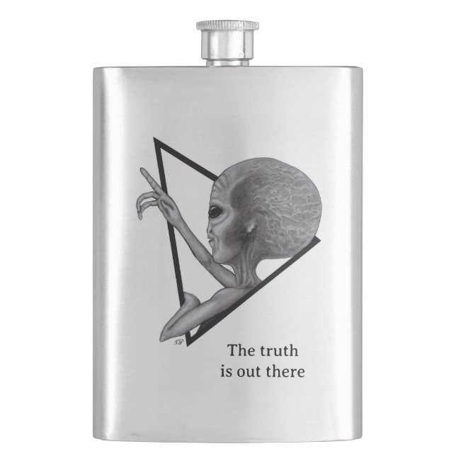 Grey Alien, the truth is out there Flask (Front)