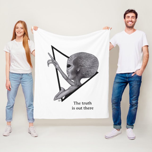 Grey Alien, the truth is out there Fleece Blanket (In Situ)