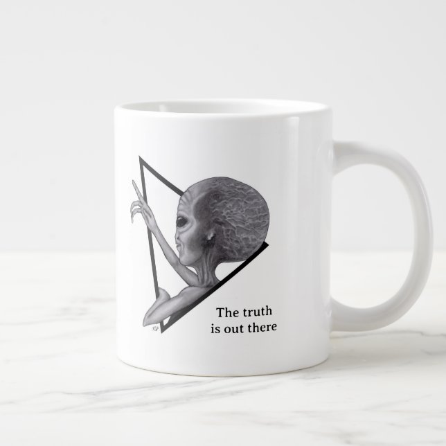 Grey Alien, the truth is out there Giant Coffee Mug (Right)