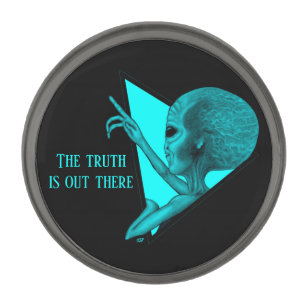 Grey Alien, the truth is out there Gunmetal Finish Lapel Pin