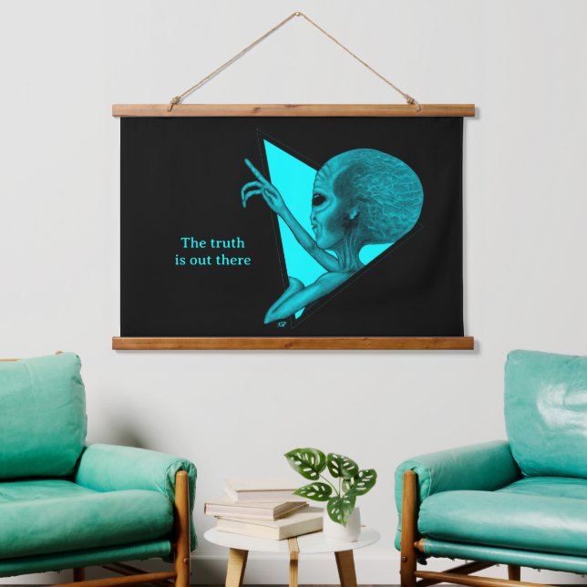 Grey Alien, the truth is out there Hanging Tapestry (Living Room)