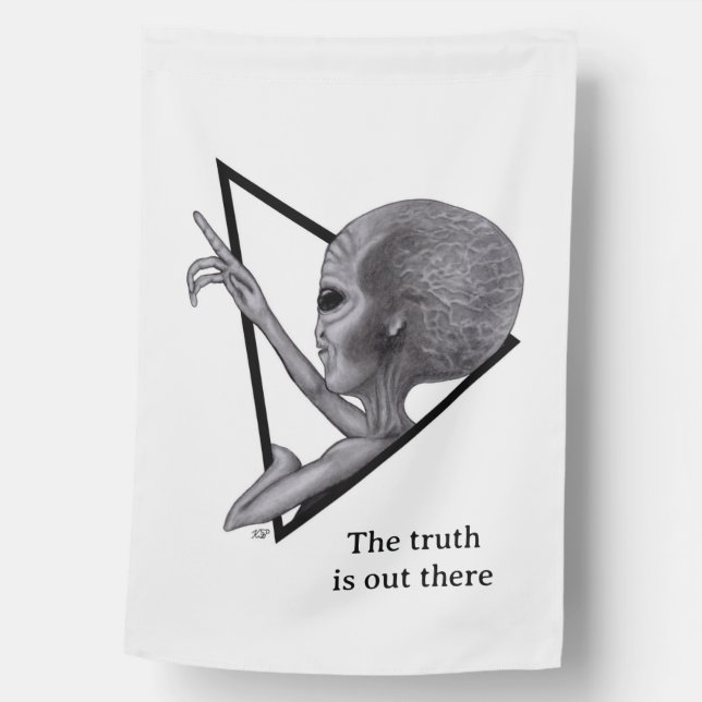 Grey Alien, the truth is out there House Flag (Front)