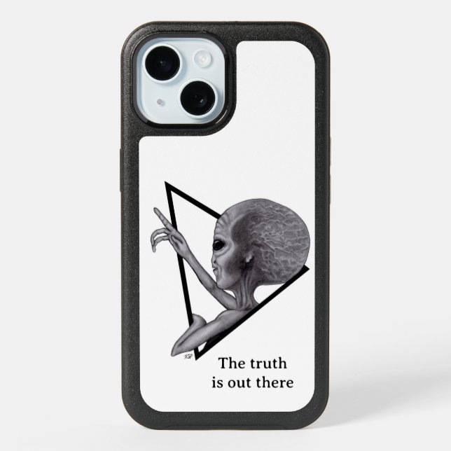 Grey Alien, the truth is out there iPhone 15 Case (Back)