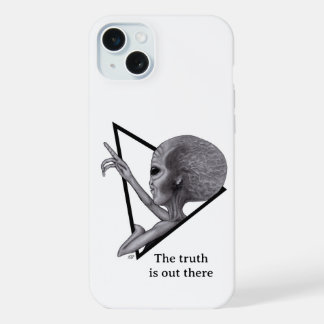Grey Alien, the truth is out there iPhone 15 Plus Case