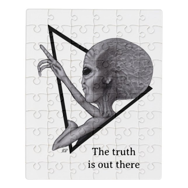 Grey Alien, the truth is out there Jigsaw Puzzle (Puzzle Vertical)