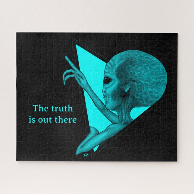 Grey Alien, the truth is out there Jigsaw Puzzle (Horizontal)
