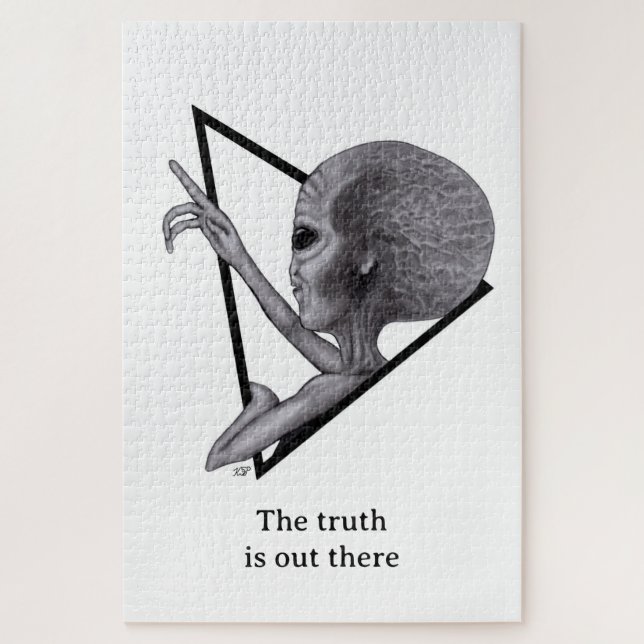 Grey Alien, the truth is out there Jigsaw Puzzle (Vertical)
