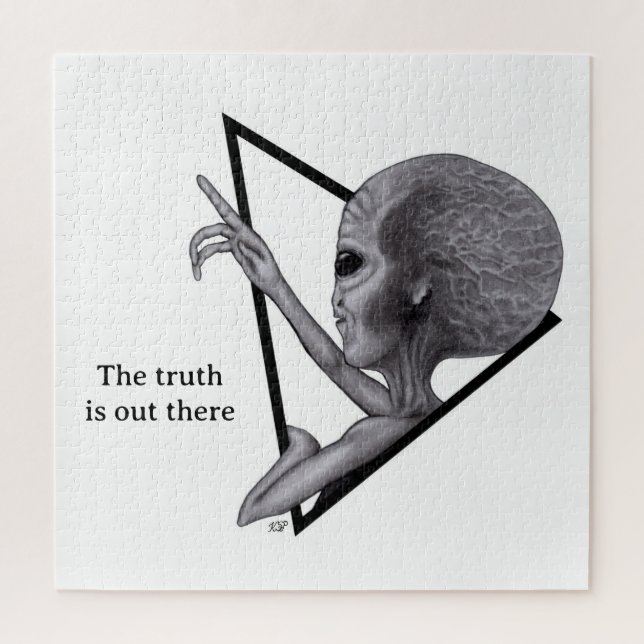 Grey Alien, the truth is out there Jigsaw Puzzle (Vertical)