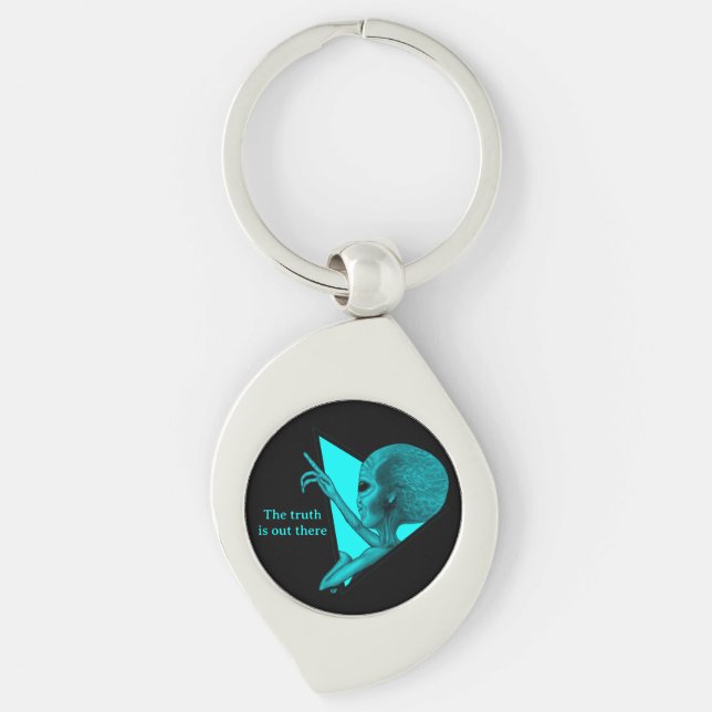 Grey Alien, the truth is out there Keychain (Front)