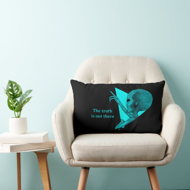Grey Alien, the truth is out there Lumbar Pillow (Chair)