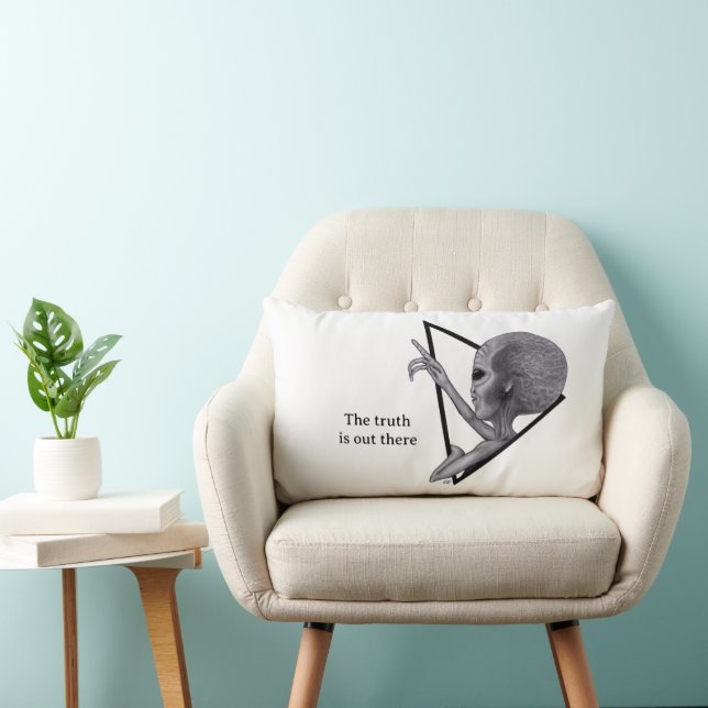 Grey Alien, the truth is out there Lumbar Pillow (Chair)