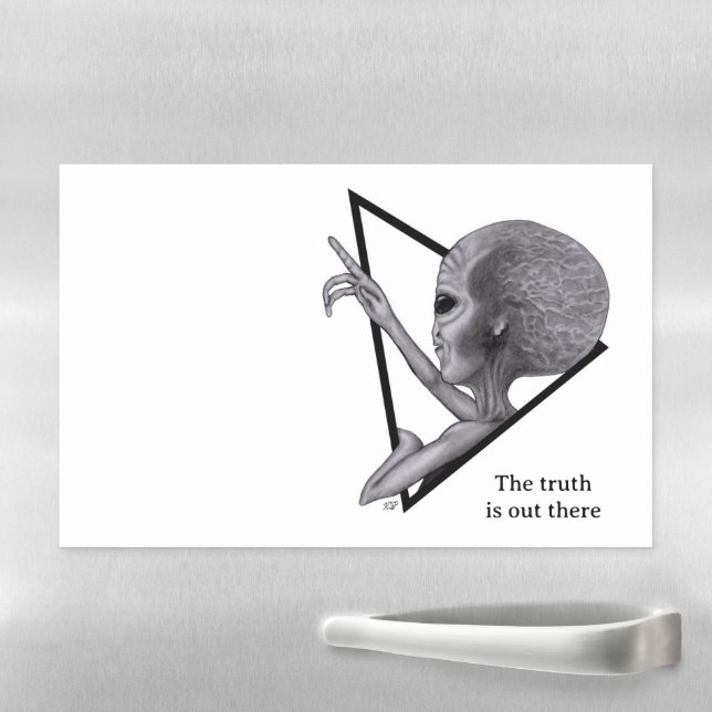 Grey Alien, the truth is out there Magnetic Dry Erase Sheet (In Situ)