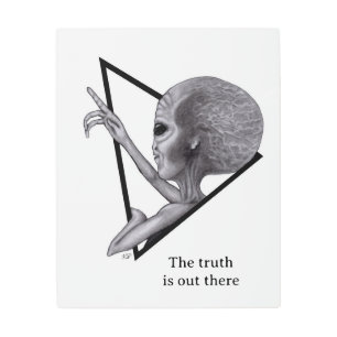 Grey Alien, the truth is out there Metal Print