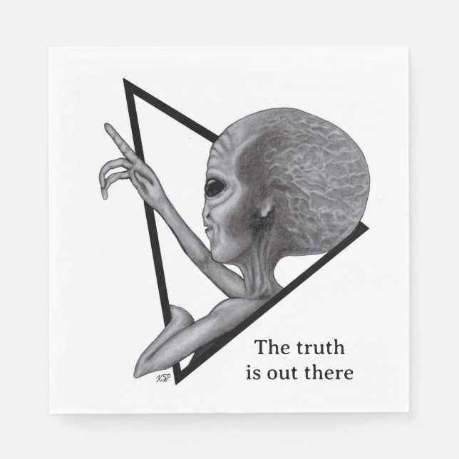 Grey Alien, the truth is out there Napkins (Front)