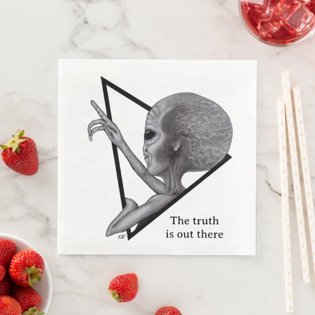 Grey Alien, the truth is out there Paper Dinner Napkins (Insitu)