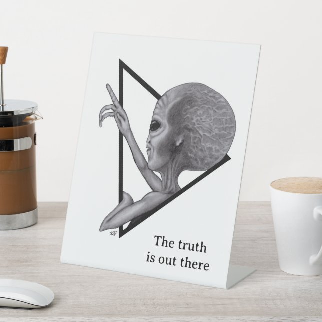 Grey Alien, the truth is out there Pedestal Sign (In SItu)