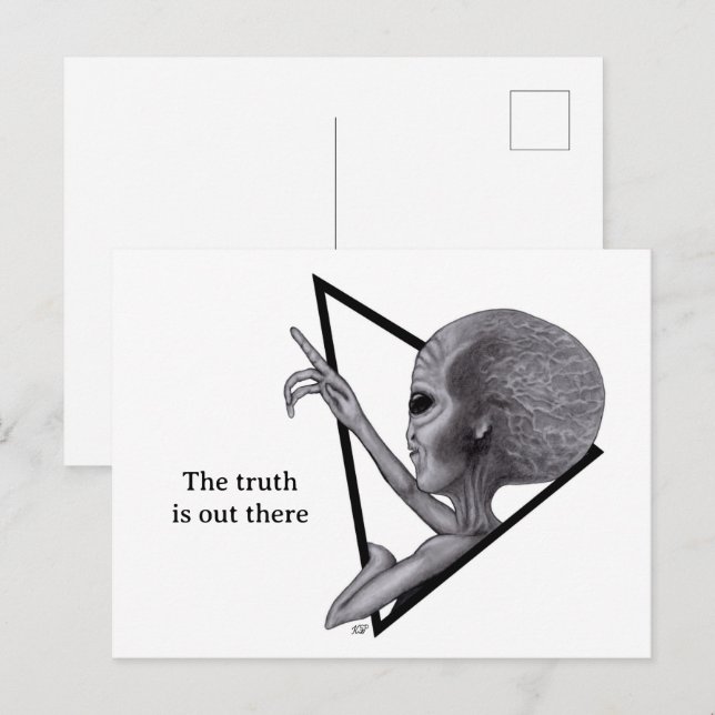 Grey Alien, the truth is out there Postcard (Front/Back)
