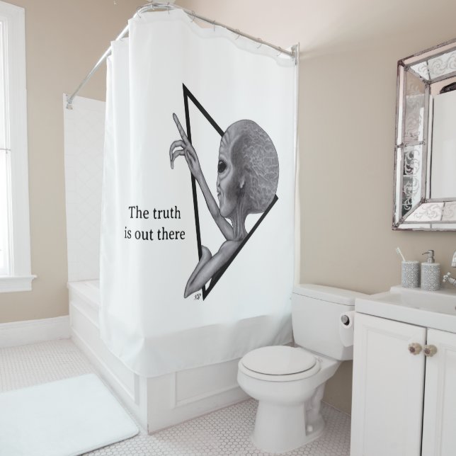 Grey Alien, the truth is out there Shower Curtain (In Situ)