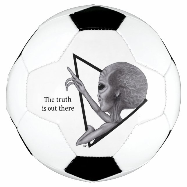 Grey Alien, the truth is out there Soccer Ball (Front)