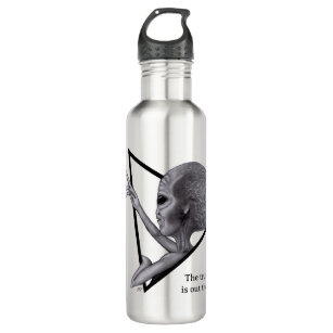 Futuristic Sci-Fi Woman Aluminum Water Bottle