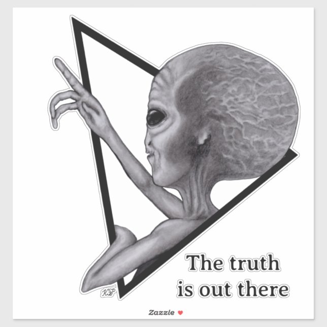 Grey Alien, the truth is out there Sticker (Sheet)