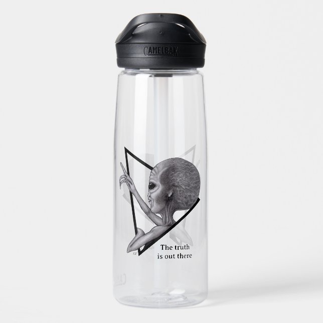 Grey Alien, the truth is out there Water Bottle (Back)