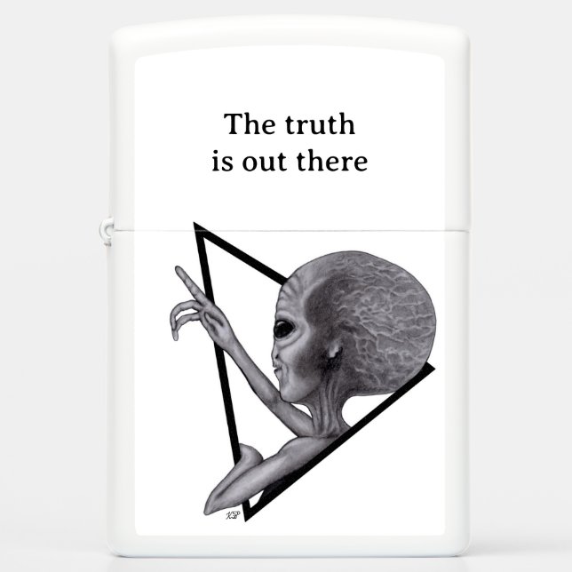 Grey Alien, the truth is out there Zippo Lighter (Front)