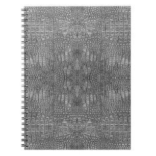 Grey Alligator Leather Scales Reptile Pattern Notebook