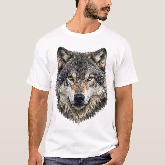 Grey Alpha Wolf Tee (Front)