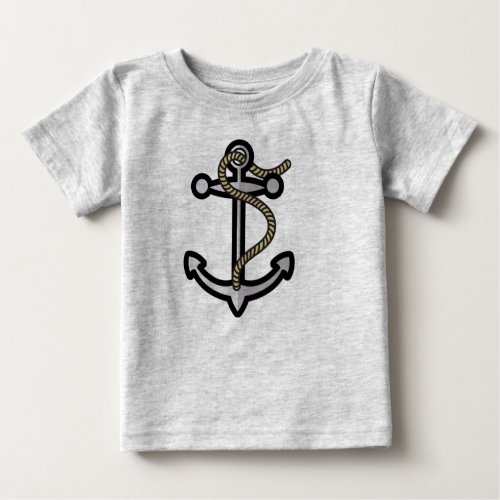 Grey Anchor Baby T_Shirt