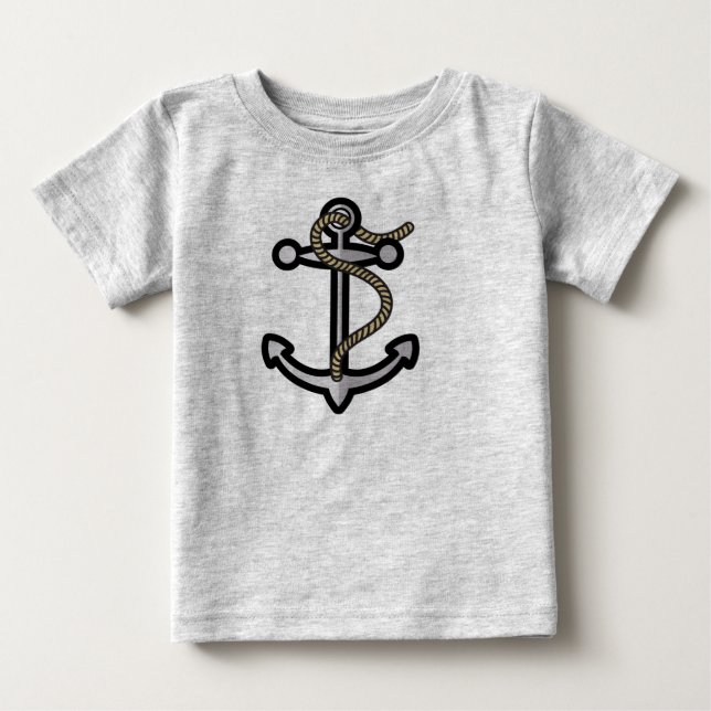 Grey Anchor Baby T-Shirt (Front)