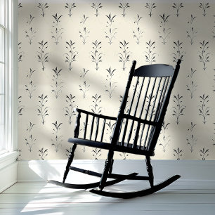 Grey and Beige Floral Style Wallpaper Wallpaper