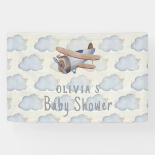 Grey And Beige Watercolor Baby Shower Banner