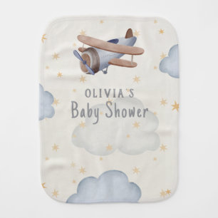 Grey And Beige Watercolor Baby Shower Burp Cloth