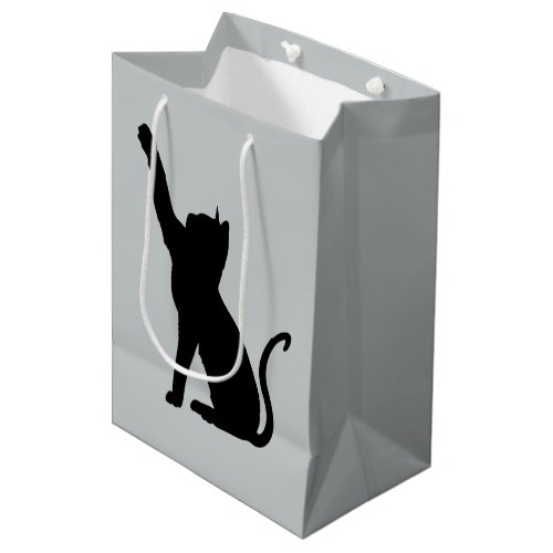 Grey and Black Cat Medium Gift Bag