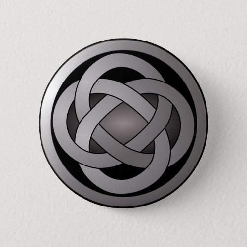 Grey and Black Celtic Knot Button