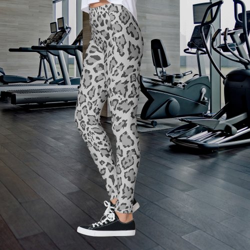Grey and black Cheetah Print Leggings