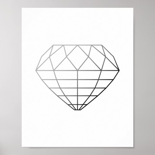 Grey and Black Cut Diamond Geometric Print