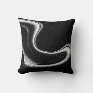 Grey and black illustration throw pillow
