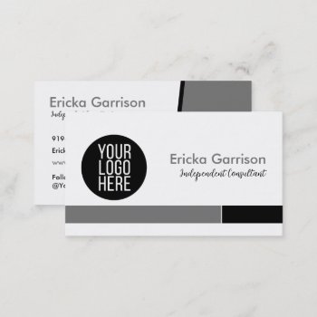 Grey And Black Minimalistic Chic Business Card by capturedbyKC at Zazzle