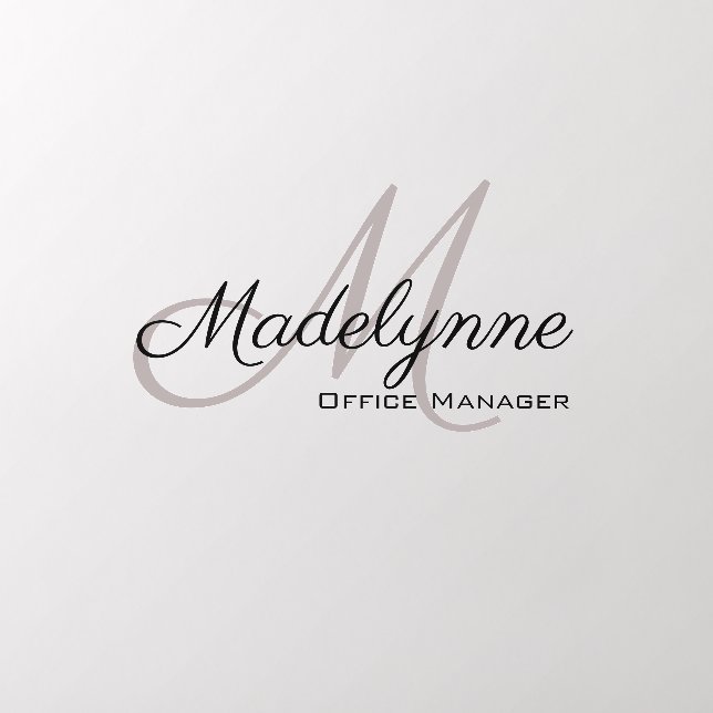 Grey and Black Monogrammed Name, Initial, Title Wall Decal (Insitu 2)