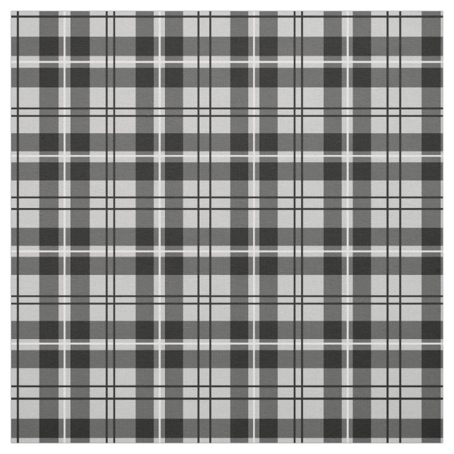 Grey and Black Plaid Pattern Fabric (Swatch)