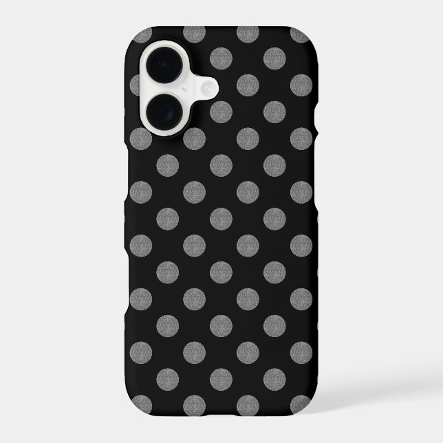 Grey and black polka dots Case-Mate iPhone case (Back)