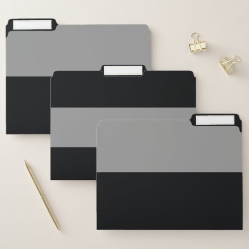 Grey and Black Simple Extra Wide Stripes File Folder