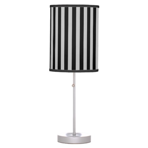 Grey and Black Vertical Stripes Table Lamp