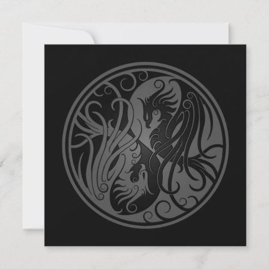 Grey and Black Yin Yang Phoenix (Front)